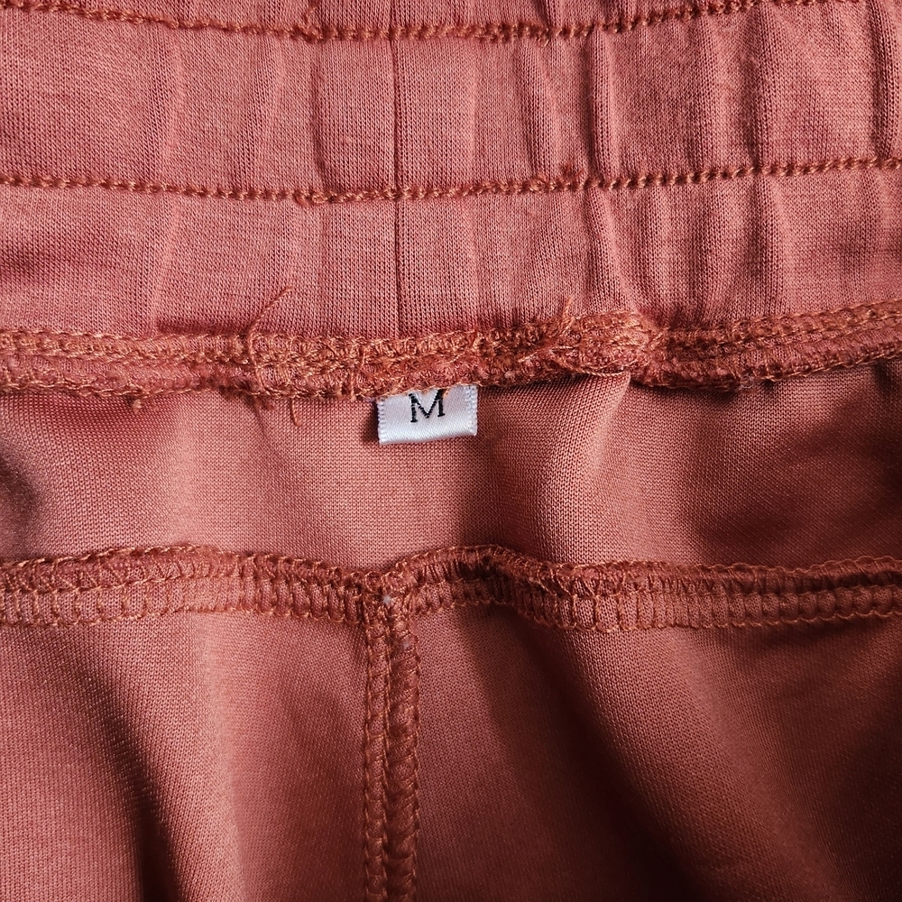 NEW Autumn Rust Wide-Leg Draw-string Lounge Pants - Picture 3 of 4